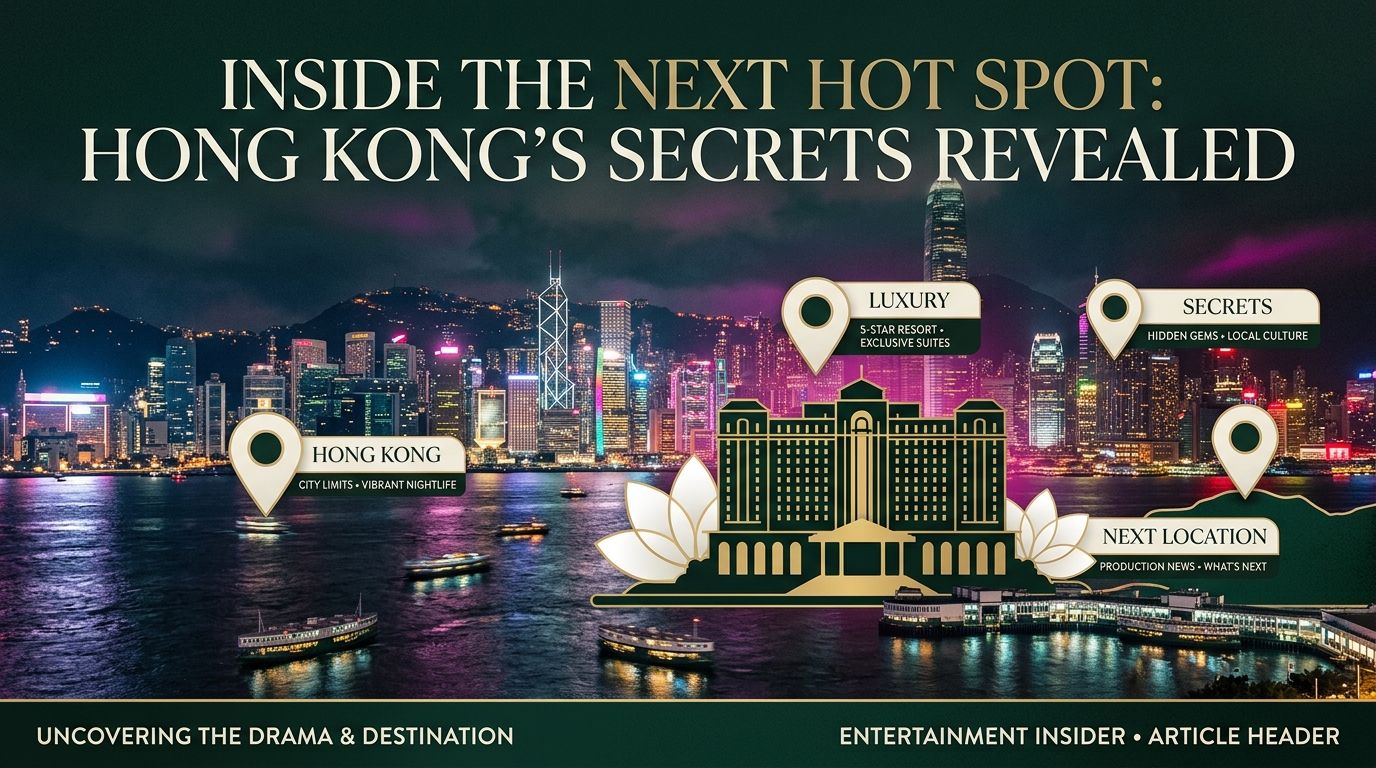 Stylized infographic of Hong Kong as a rumored White Lotus location