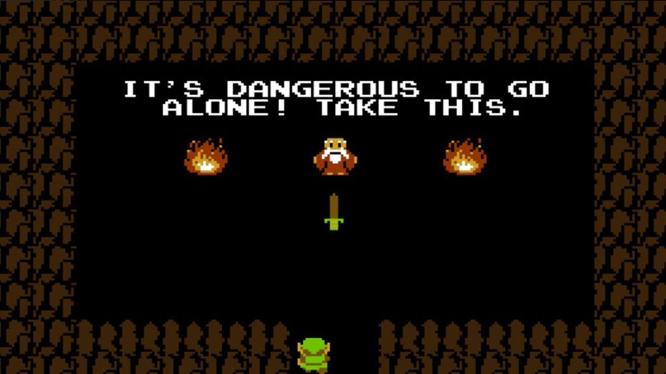 The old man encounter in the original The Legend of Zelda