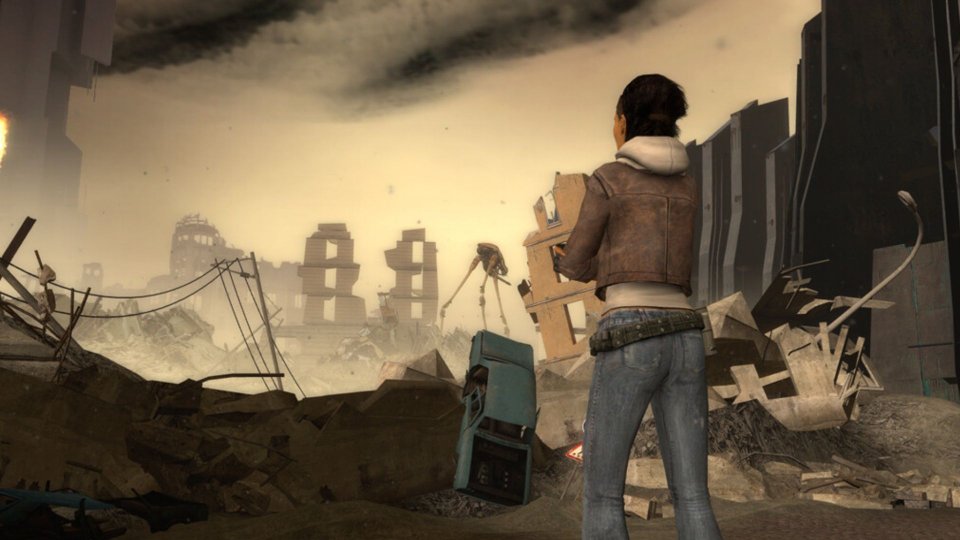 Alyx standing in front of rubble in Half-Life 2