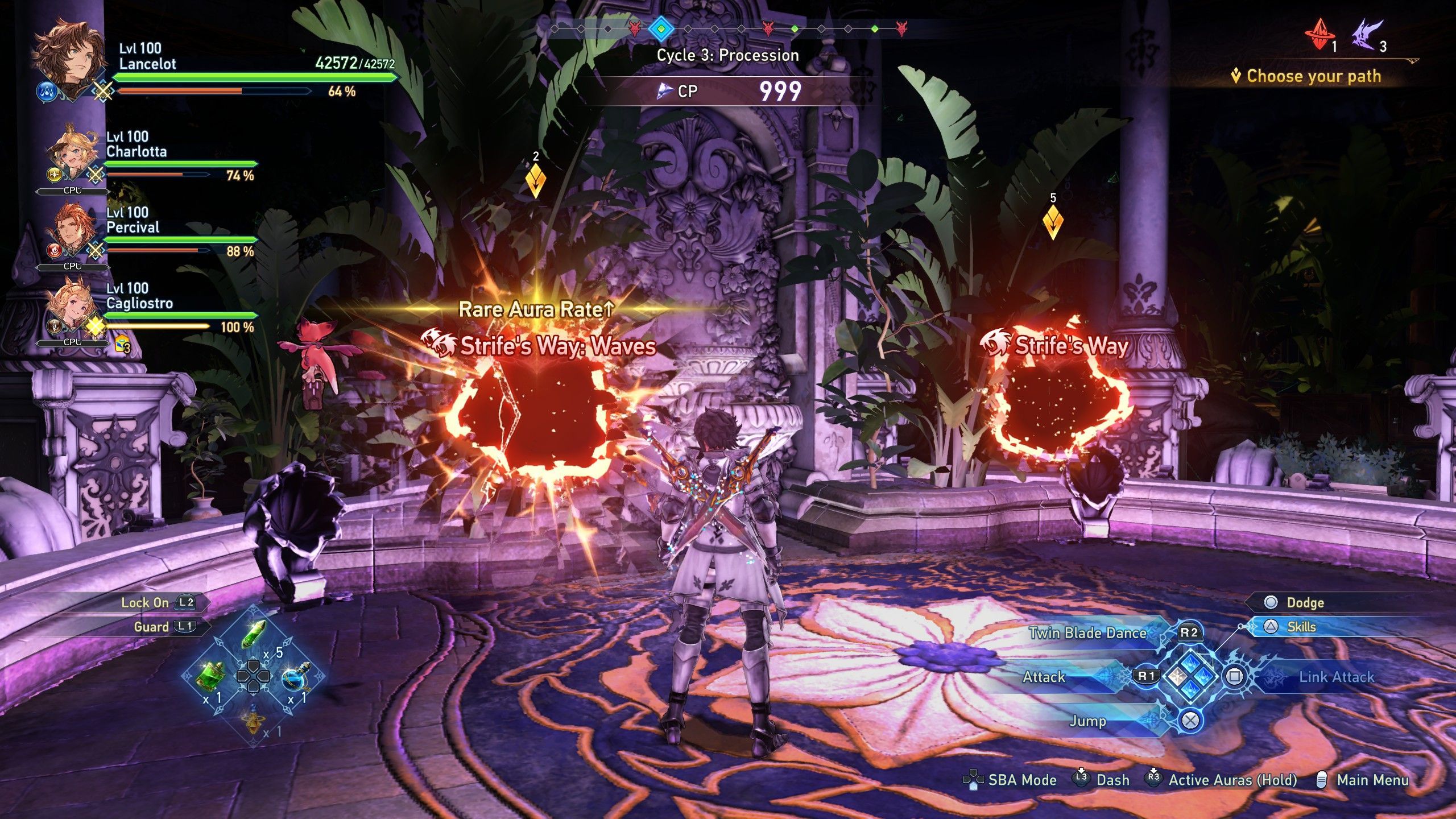 The glowing Conflux portals in Granblue Fantasy Relink Endless Ragnarok