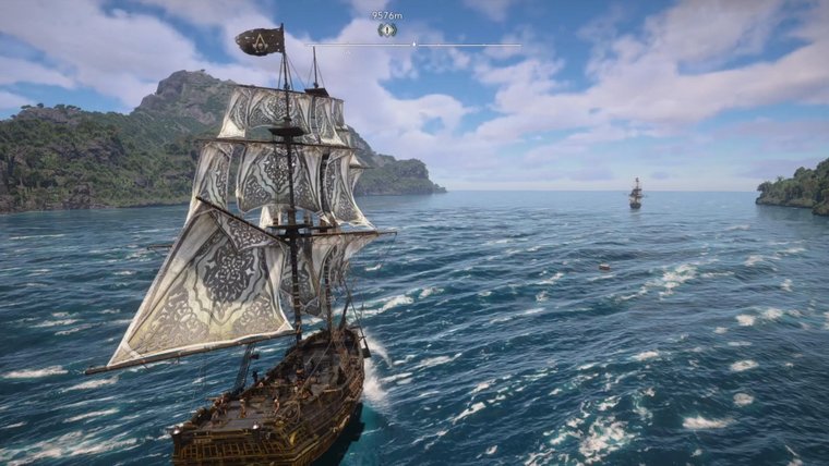 The Jackdaw sailing across the Caribbean in Assassin’s Creed Black Flag Resynced